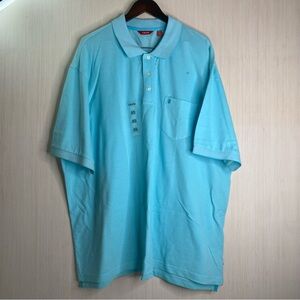 NWT IZOD Oxford Solid Pocket Polo Blue Radiance Men’s Shirt Size 3XL